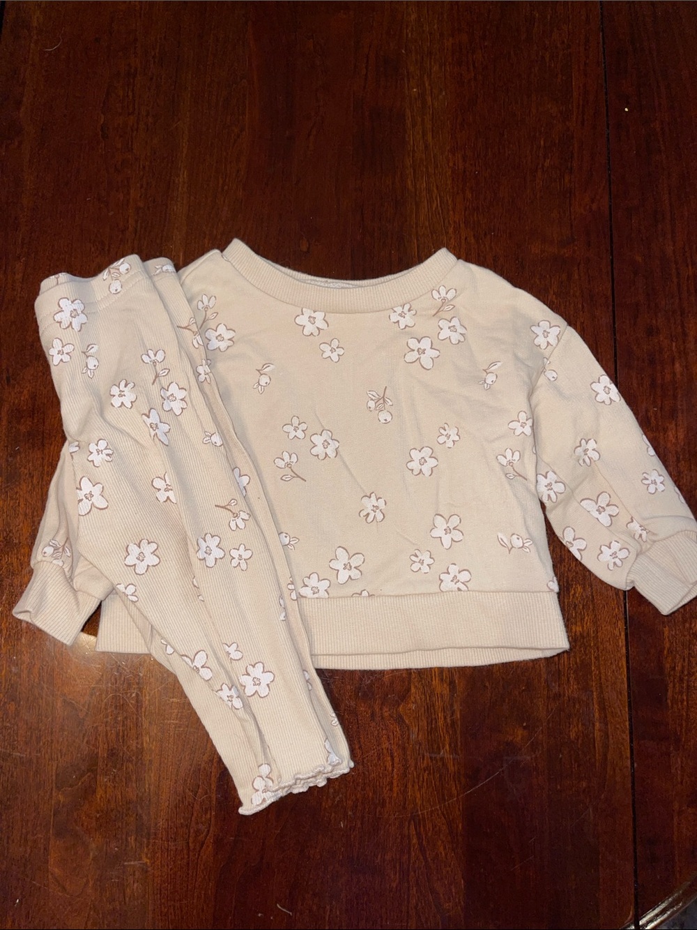 Carter's Cream Floral Two-Piece Kids Matching Set